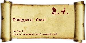 Medgyesi Axel névjegykártya